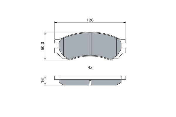 BOSCH Bremsbelagsatz, Scheibenbremse (0 986 460 981)