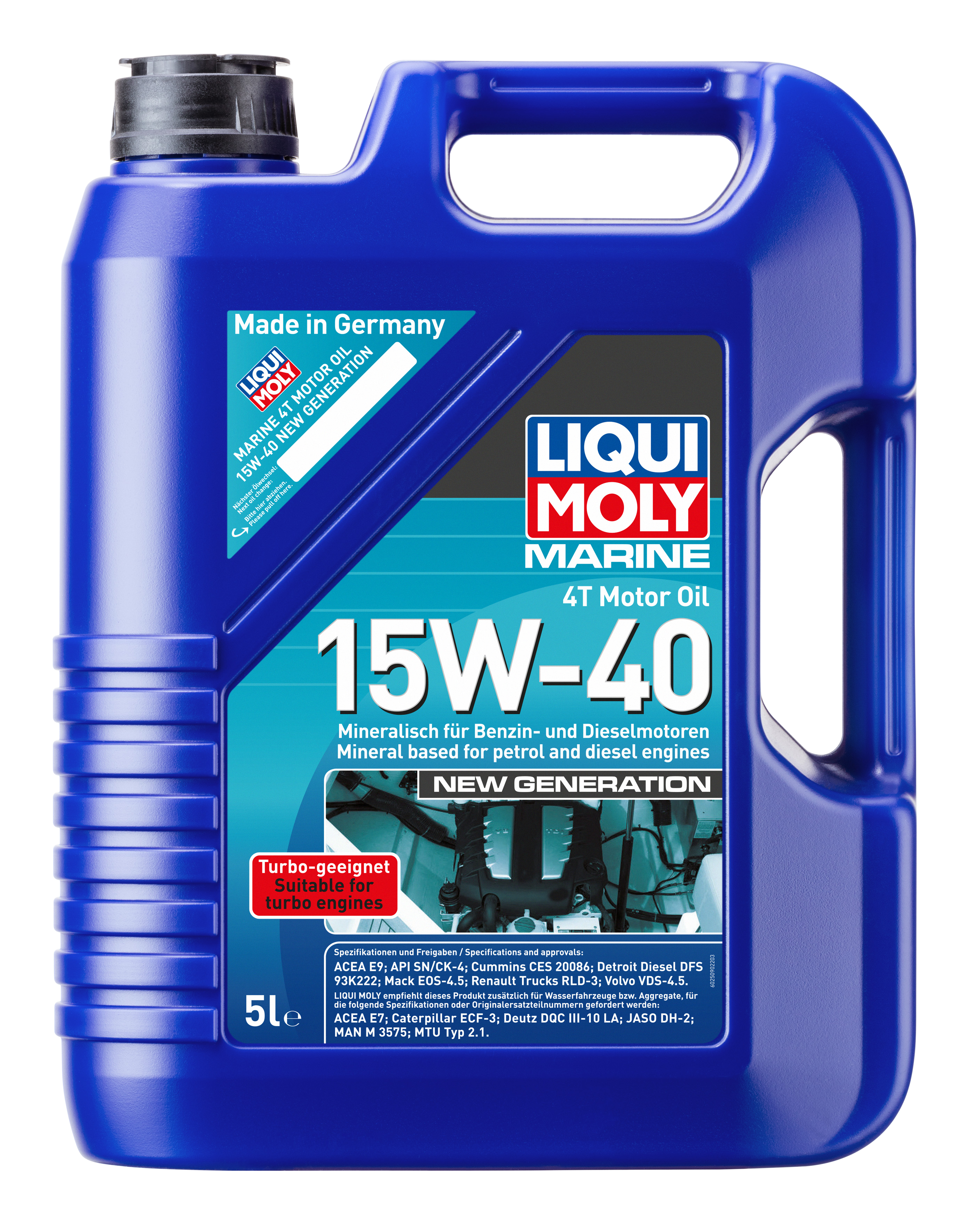 LIQUI MOLY Marine 4T Motor Oil 15W-40 New Generation, 5 l (25090)