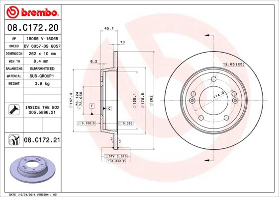 BREMBO Bremsscheibe (08.C172.21)