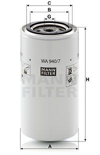 MANN-FILTER Kühlmittelfilter (WA 940/7) 4011558790509 WA 940/7