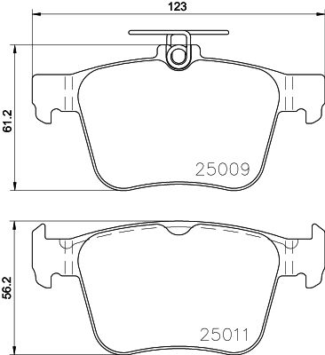 HELLA Bremsbelagsatz, Scheibenbremse (8DB 355 020-261)