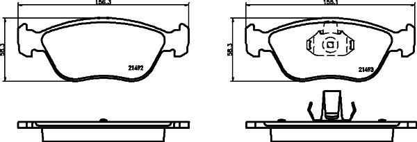 HELLA Bremsbelagsatz, Scheibenbremse (8DB 355 032-971)