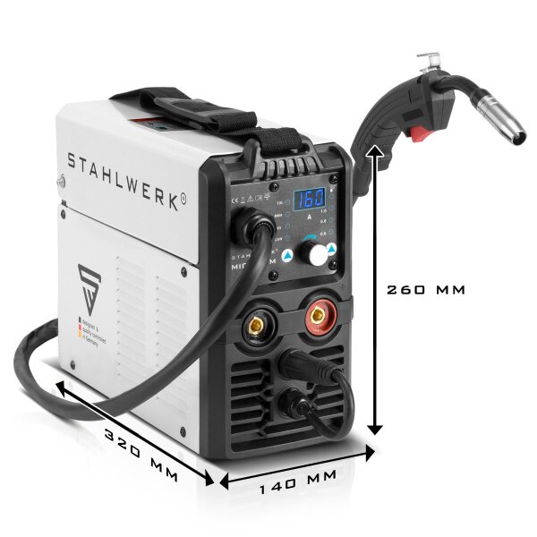STAHLWERK 5 in 1 Kombinationsschweißgerät MIG MAG 160 M Starter Set