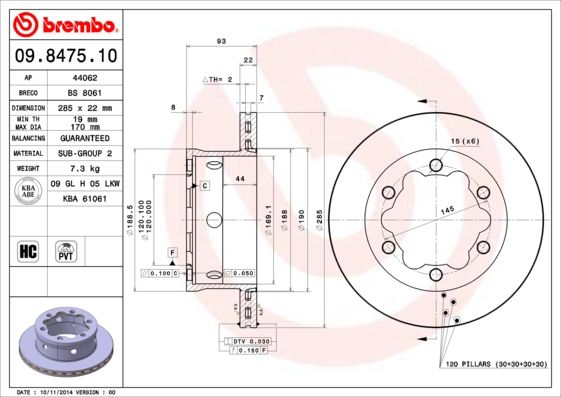 BREMBO Bremsscheibe (09.8475.10)