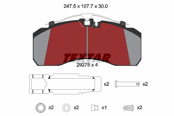 TEXTAR Bremsbelagsatz, Scheibenbremse (2927803)