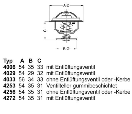 BorgWarner (Wahler) Thermostat, Kühlmittel (4256.87D50)