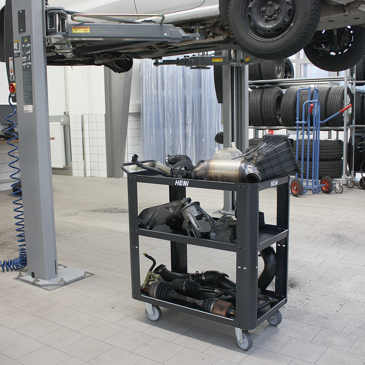 Etagenwagen 800 x 450 x 850 mm, RAL 7021