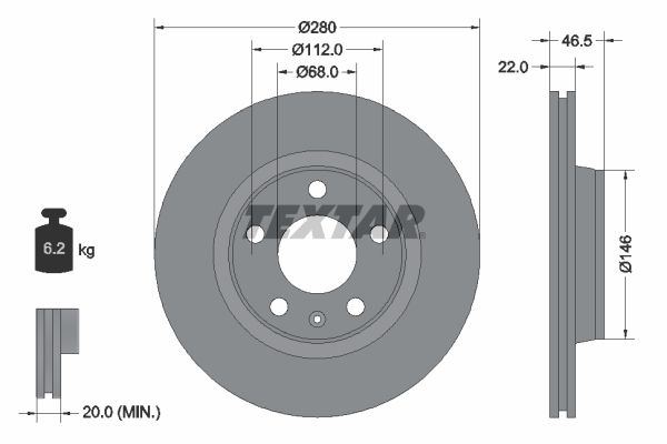 TEXTAR Bremsscheibe (92083505)