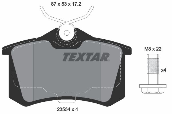 TEXTAR Bremsbelagsatz, Scheibenbremse (2355402) 4019722265587 2355402