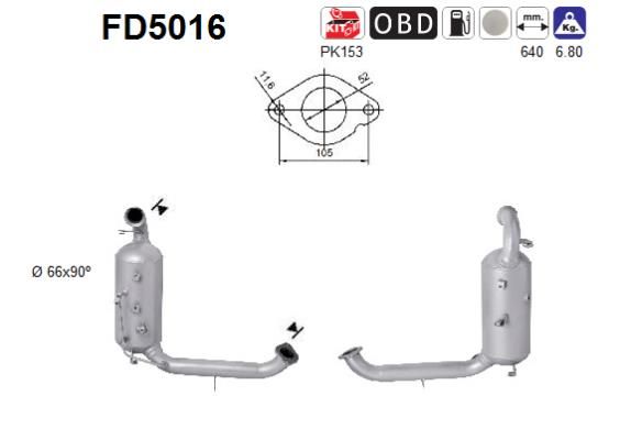 AS Ruß-/Partikelfilter, Abgasanlage (FD5016) AS Ruß-/Partikelfilter, Abgasanlage (FD5016)