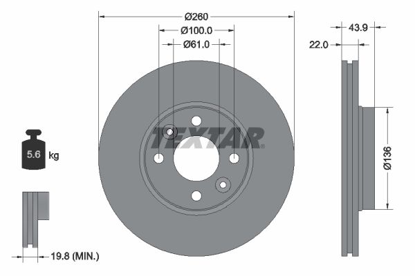 TEXTAR Bremsscheibe (92119203)