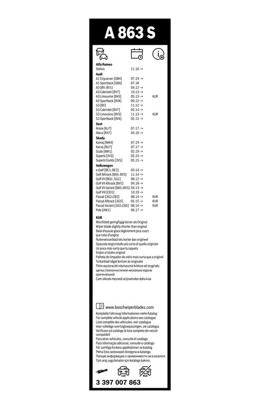 BOSCH Wischblatt (3 397 007 863)