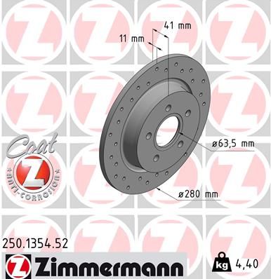 ZIMMERMANN Bremsscheibe (250.1354.52)