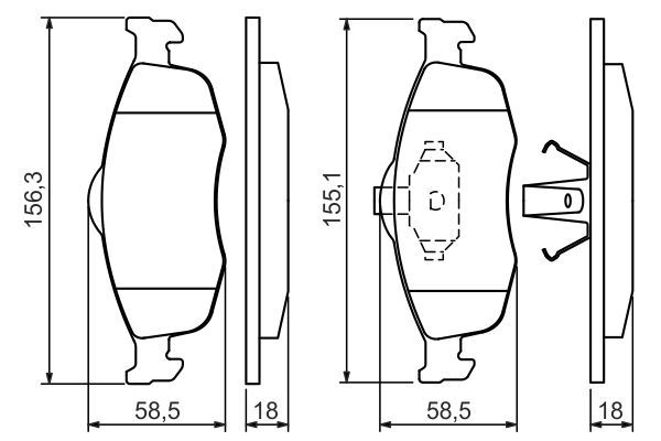BOSCH Bremsbelagsatz, Scheibenbremse (0 986 460 969)