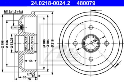 ATE Bremstrommel (24.0218-0024.2)