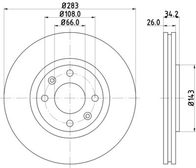 HELLA Bremsscheibe (8DD 355 108-371)