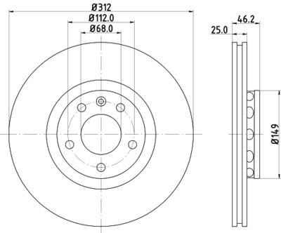 HELLA Bremsscheibe (8DD 355 127-571)