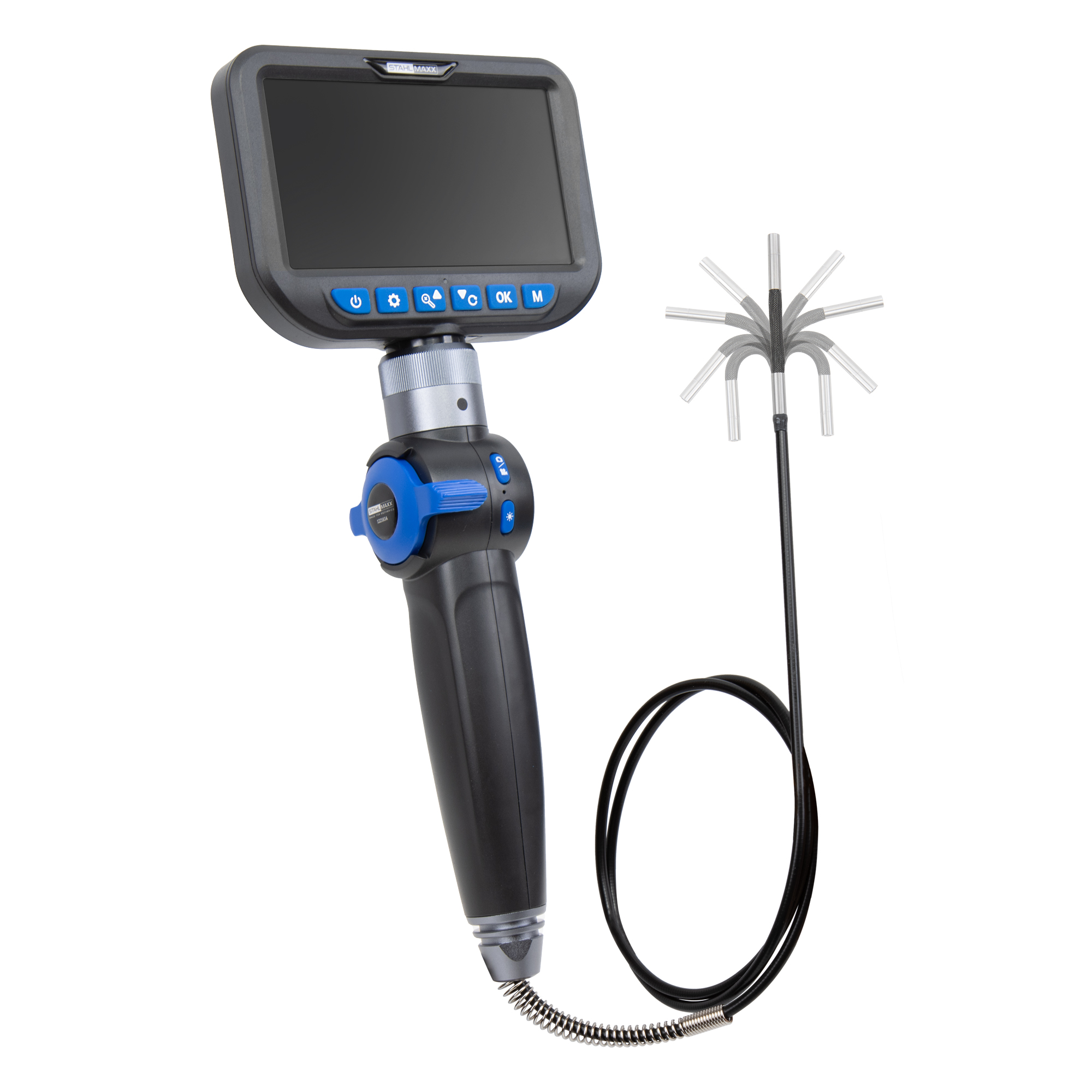 Inspektionskamera, 4 mm mit LED und HD Farb-Display, schwenkbar Version 2.0 