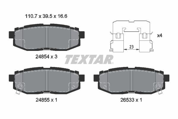 TEXTAR Bremsbelagsatz, Scheibenbremse (2485401)