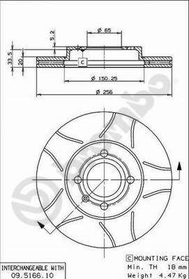 BREMBO Bremsscheibe (09.5166.75)