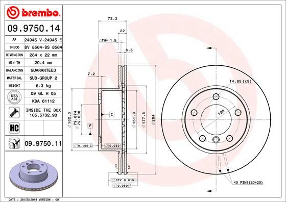 BREMBO Bremsscheibe (09.9750.11)