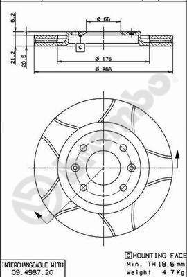 BREMBO Bremsscheibe (09.4987.76)