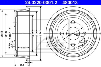 ATE Bremstrommel (24.0220-0001.2)