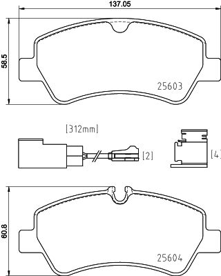 BREMBO Bremsbelagsatz, Scheibenbremse (P 24 187)