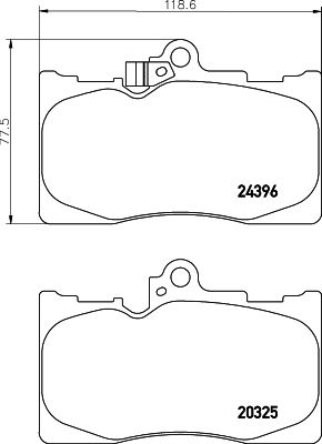HELLA Bremsbelagsatz, Scheibenbremse (8DB 355 012-121)