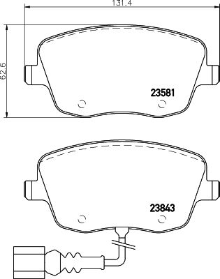 HELLA Bremsbelagsatz, Scheibenbremse (8DB 355 018-811)