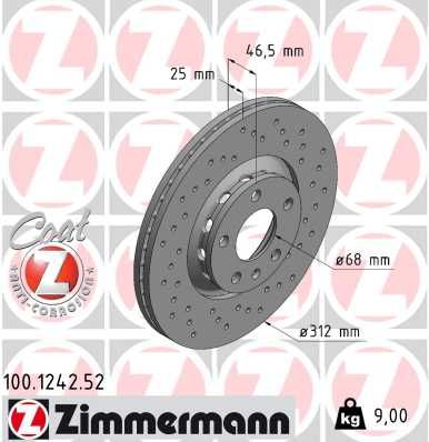 ZIMMERMANN Bremsscheibe (100.1242.52)
