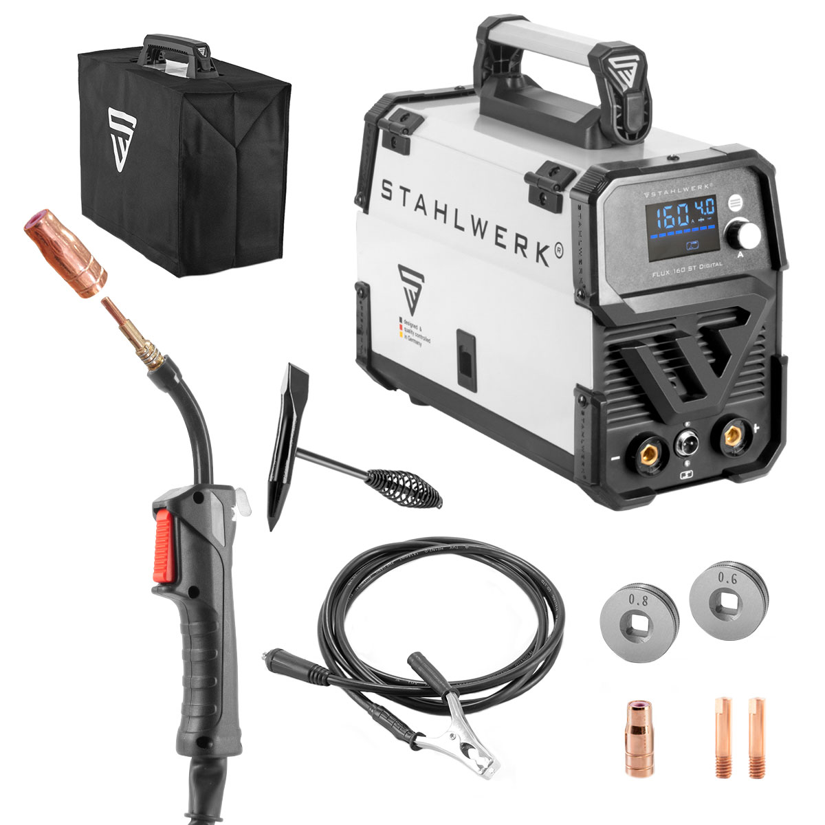 STAHLWERK Schwei ger t FLUX 160 ST Digital Mit 160 A Synergischem stahlwerk-schwei-ger-t-flux-160-st-digital-mit-160-a-synergischem