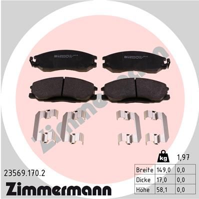 ZIMMERMANN Bremsbelagsatz, Scheibenbremse (23569.170.2)