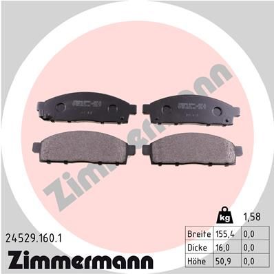 ZIMMERMANN Bremsbelagsatz, Scheibenbremse (24529.160.1)