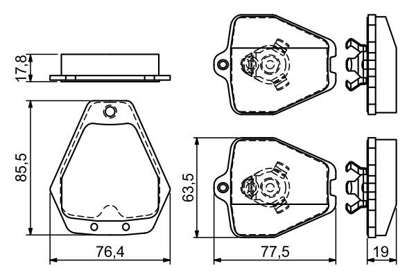 BOSCH Bremsbelagsatz, Scheibenbremse (0 986 494 215)
