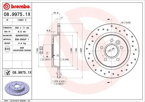 BREMBO Bremsscheibe (08.9975.1X)