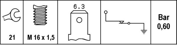 HELLA Öldruckschalter (6ZF 007 393-001) 4082300047295 6ZF 007 393-001