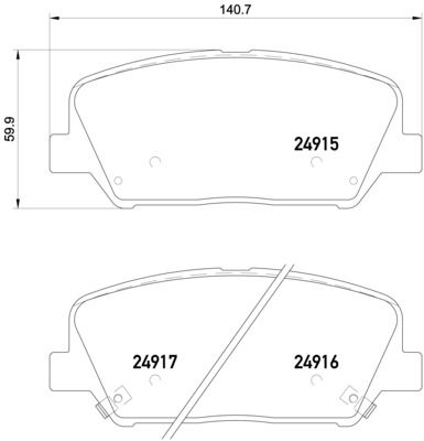 BREMBO Bremsbelagsatz, Scheibenbremse (P 30 065X)