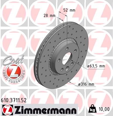 ZIMMERMANN Bremsscheibe (610.3711.52)