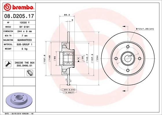 BREMBO Bremsscheibe (08.D205.17)