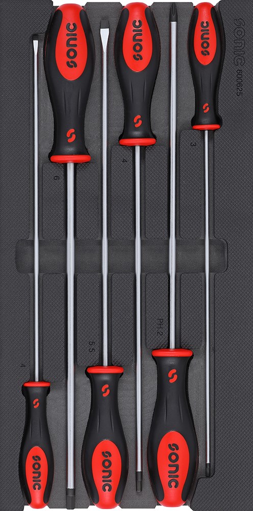 1/3 SFS lange Schraubendrehersatz, 6-tlg. 1/3 SFS lange Schraubendrehersatz, 6-tlg.