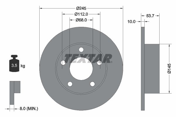 TEXTAR Bremsscheibe (92090803)
