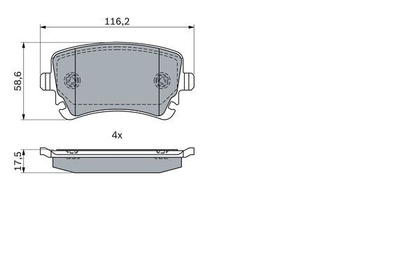 BOSCH Bremsbelagsatz, Scheibenbremse (0 986 424 056)