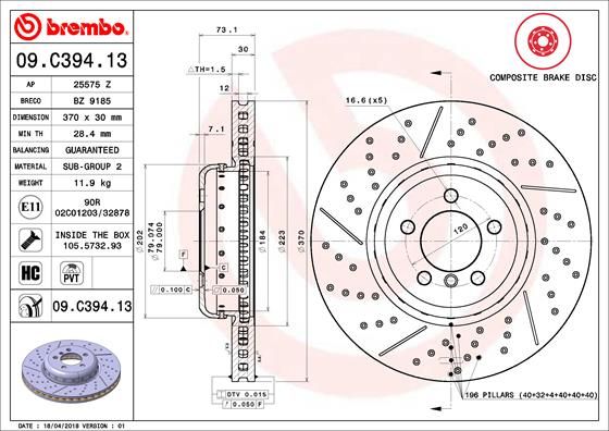 BREMBO Bremsscheibe (09.C394.13)