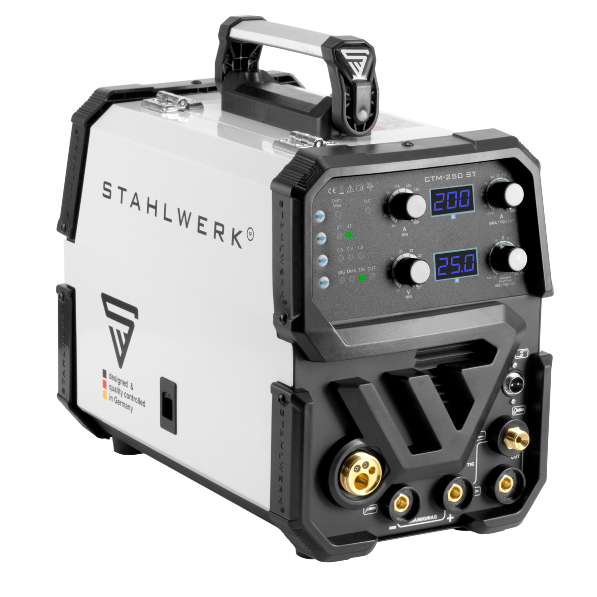 STAHLWERK Kombi-Schweißgerät CTM-250 ST Digital 5-in-1 200 A Vollausstattung