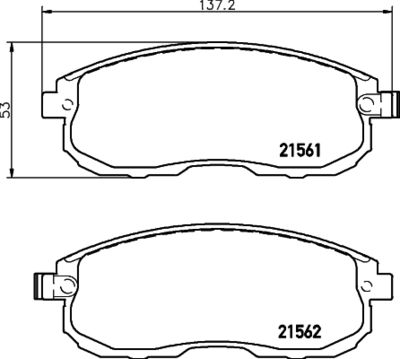 HELLA Bremsbelagsatz, Scheibenbremse (8DB 355 013-991)