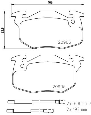 HELLA Bremsbelagsatz, Scheibenbremse (8DB 355 019-141)