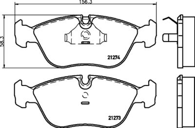 HELLA Bremsbelagsatz, Scheibenbremse (8DB 355 007-721)