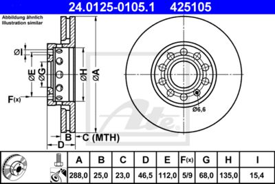 ATE Bremsscheibe (24.0125-0105.1)