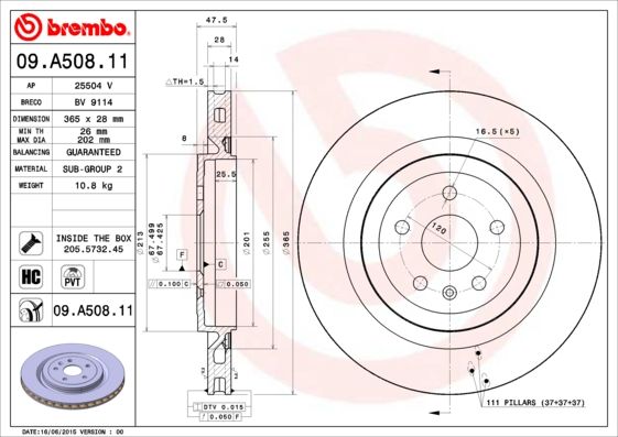 BREMBO Bremsscheibe (09.A508.11)